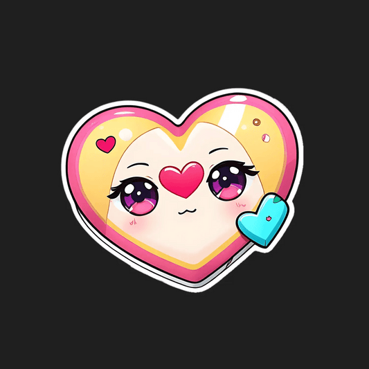 Kawaii Heart - Cute Sticker - Heat Press Transfer