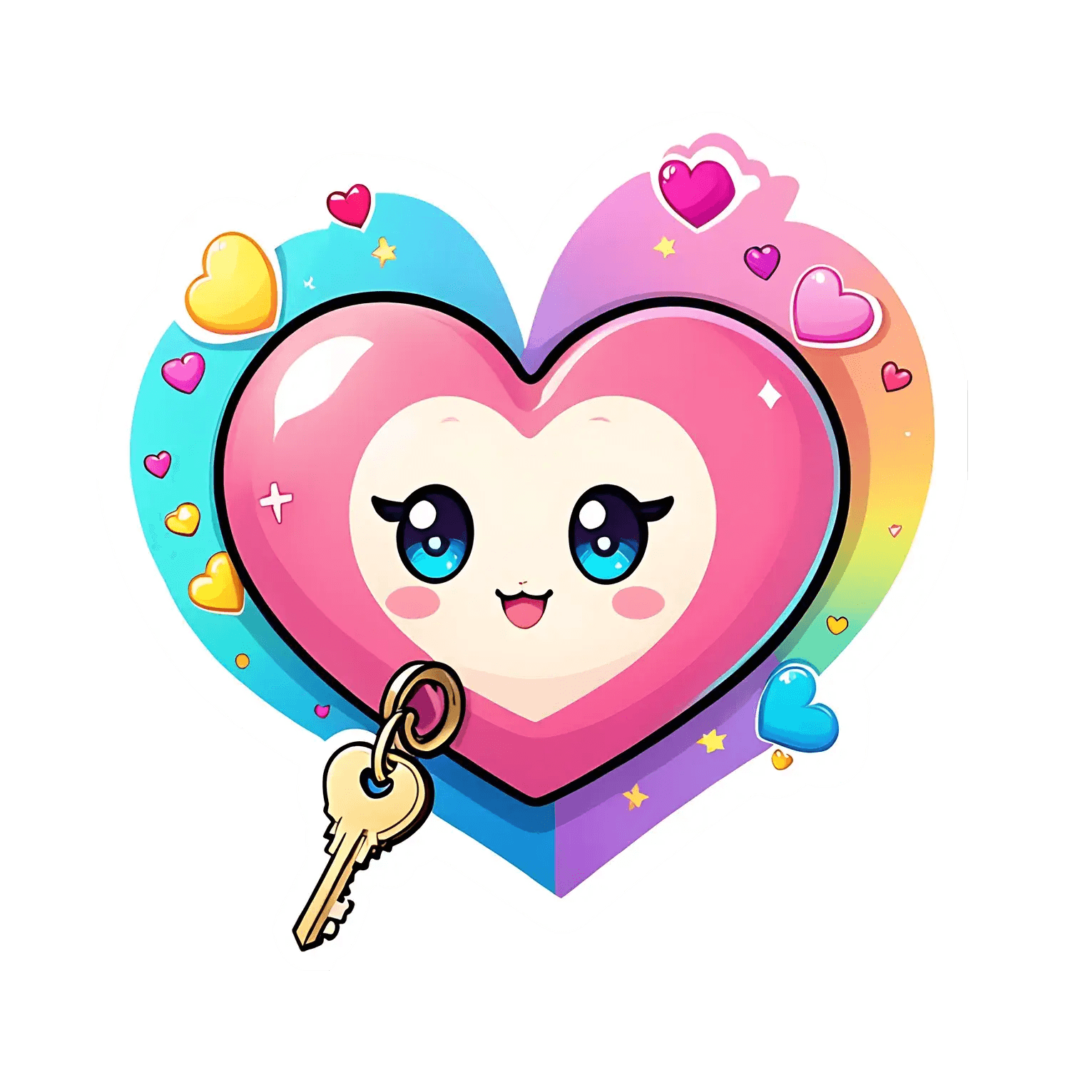 Kawaii Heart - Cute Sticker - Heat Press Transfer