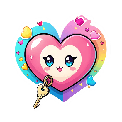 Kawaii Heart - Cute Sticker - Heat Press Transfer