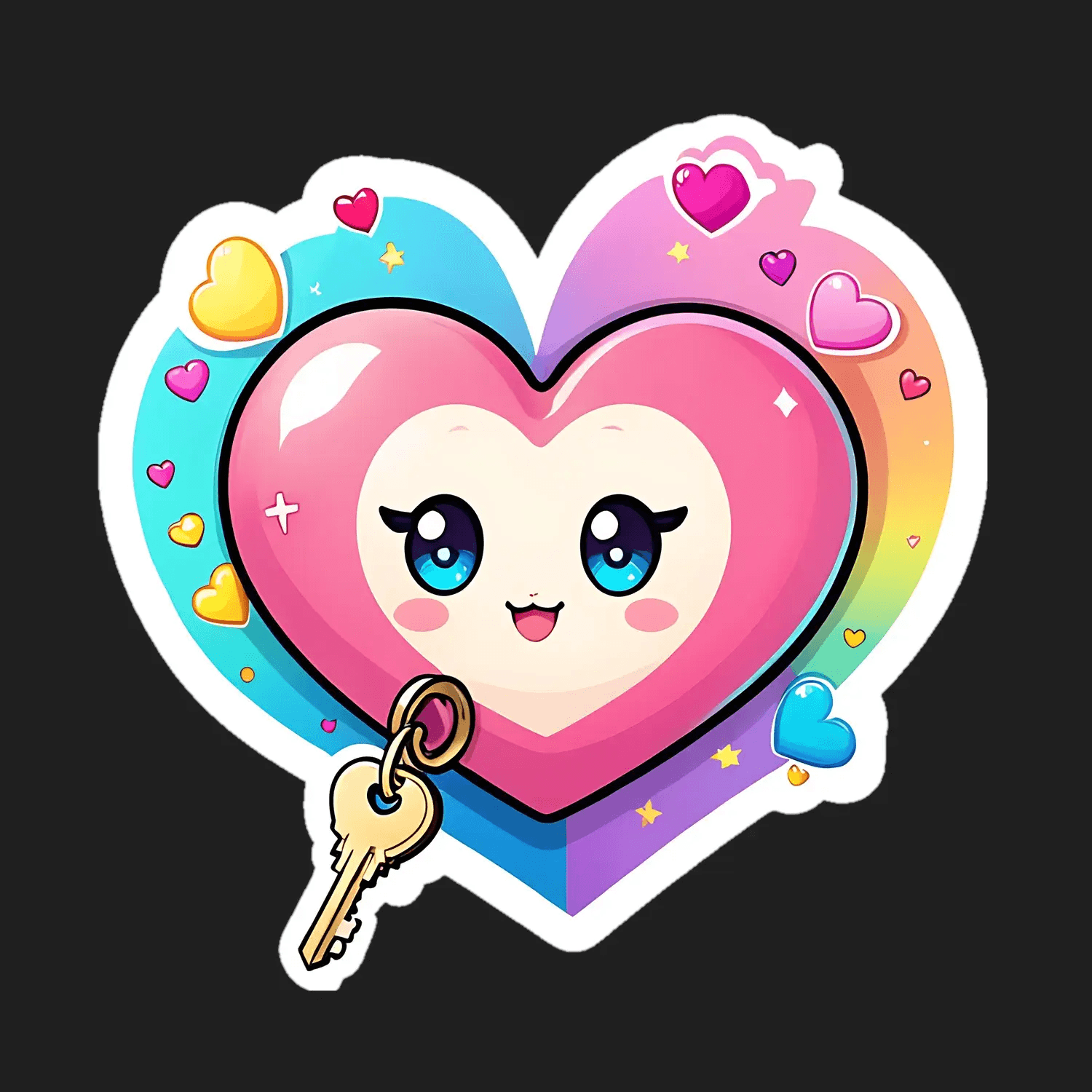 Kawaii Heart - Cute Sticker - Heat Press Transfer