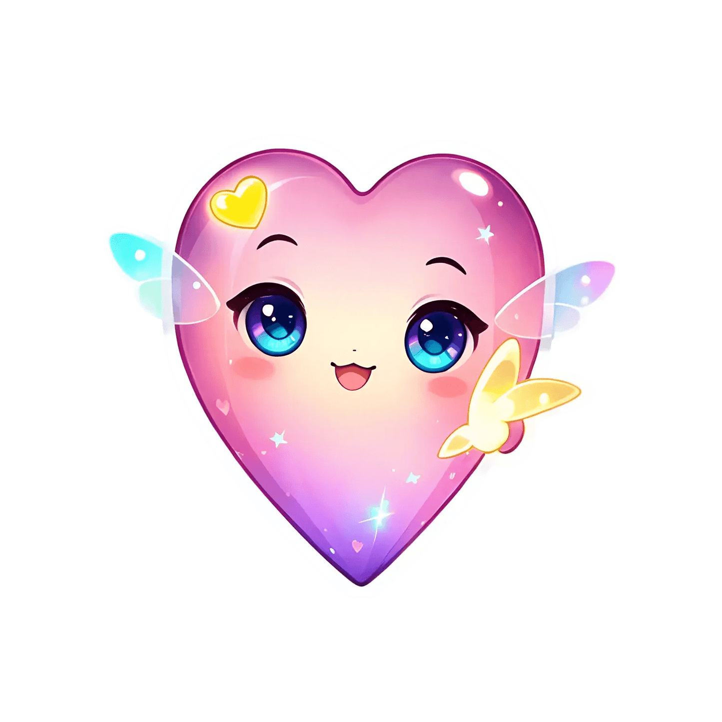 Kawaii Heart UV DTF Sticker - Cute and Bright - Heat Press Transfer