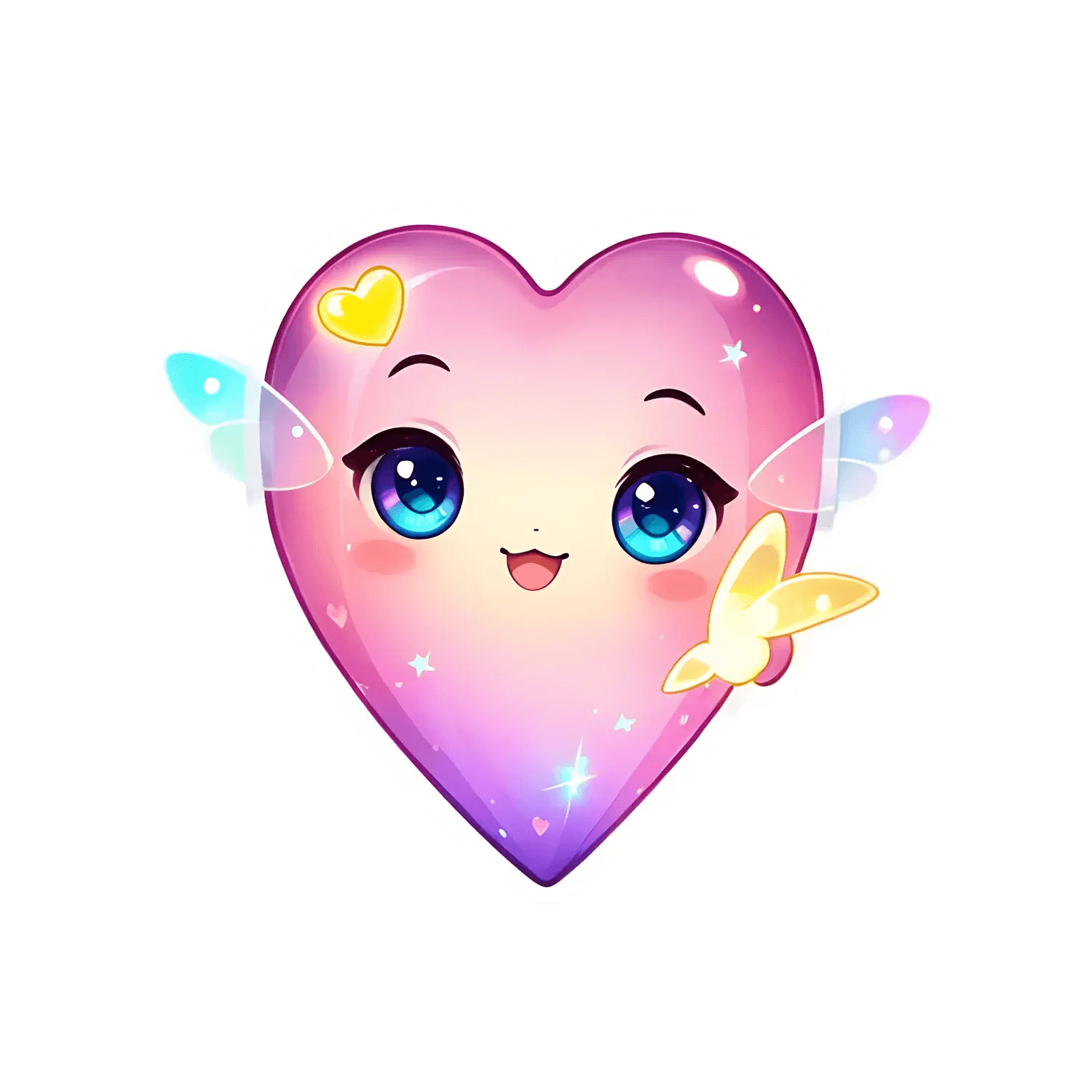 Kawaii Heart UV DTF Sticker - Cute and Bright - Heat Press Transfer