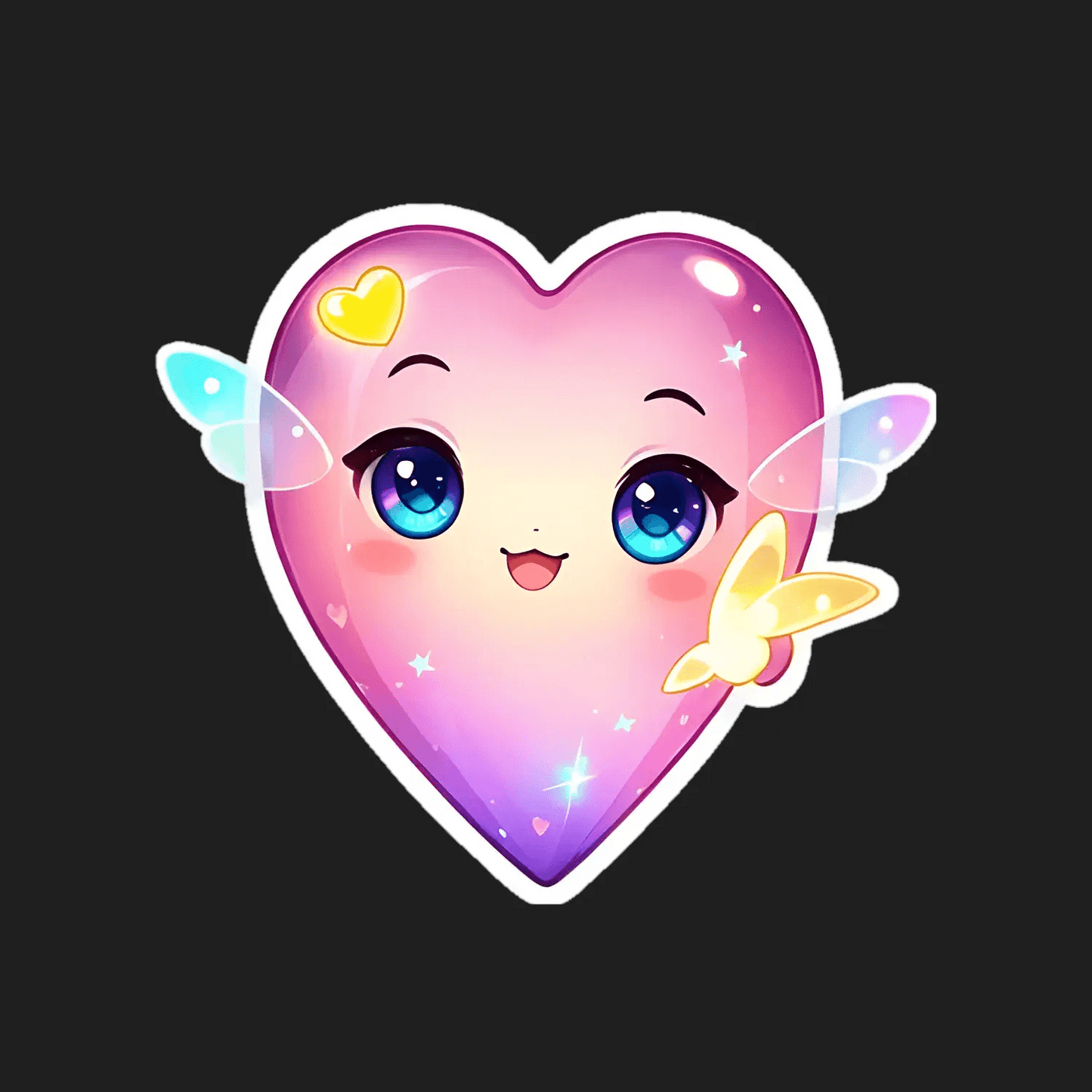 Kawaii Heart UV DTF Sticker - Cute and Bright - Heat Press Transfer