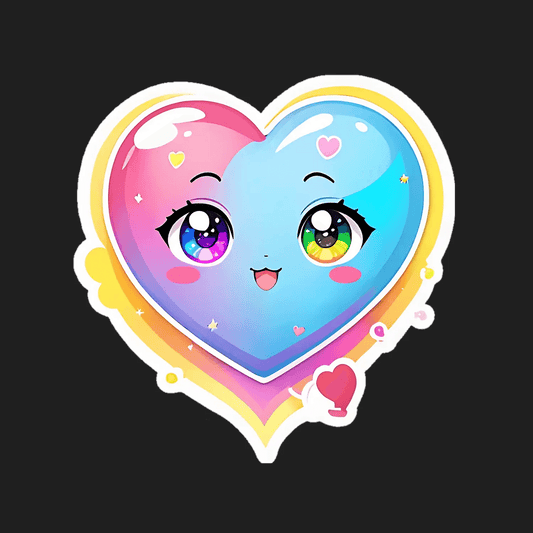 Kawaii Heart - UV DTF Sticker - Heat Press Transfer