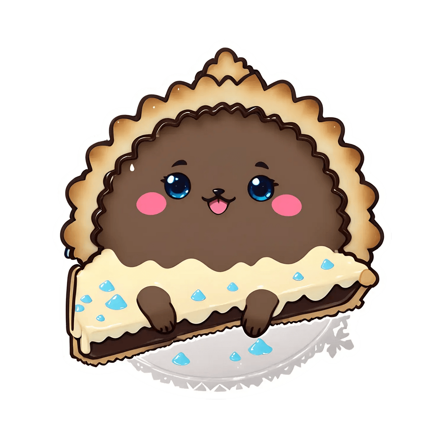 Kawaii Pie Sticker - Cute Dessert Theme - Heat Press Transfer