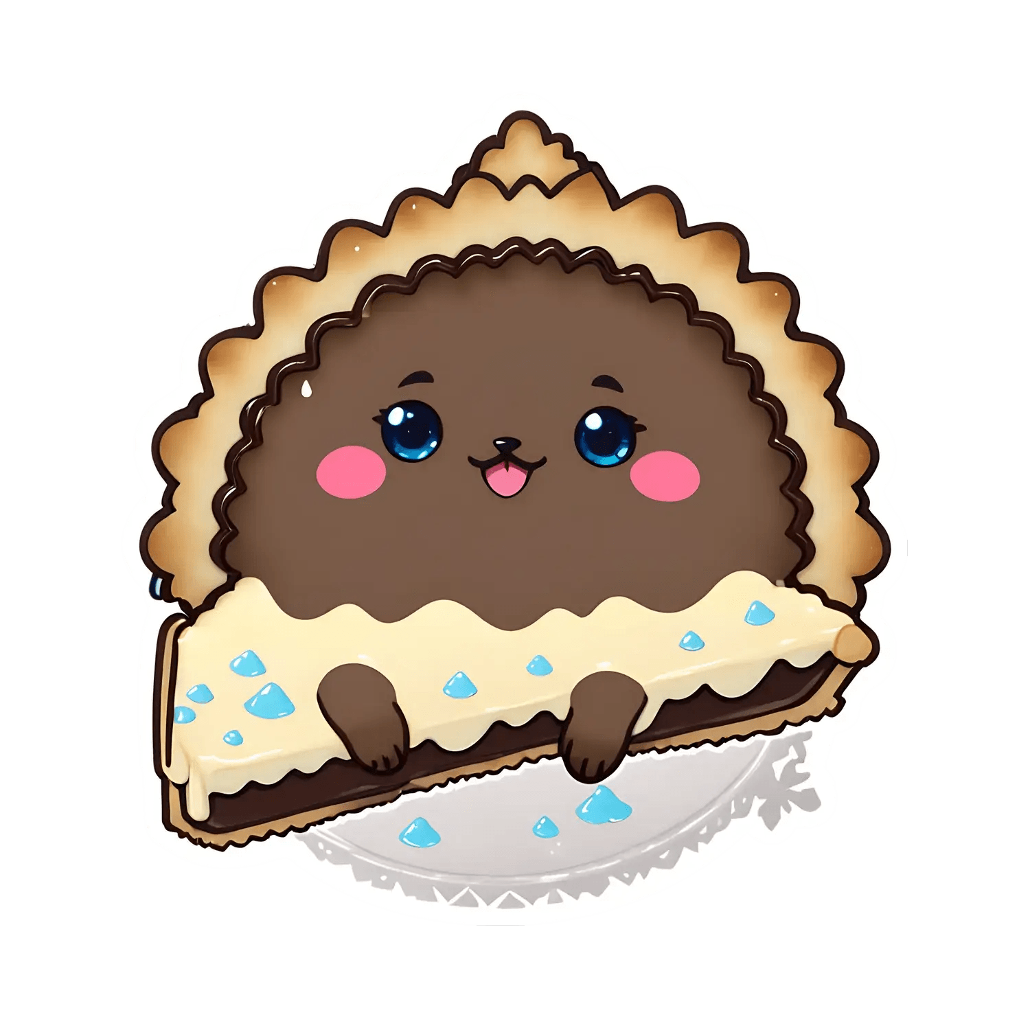Kawaii Pie Sticker - Cute Dessert Theme - Heat Press Transfer