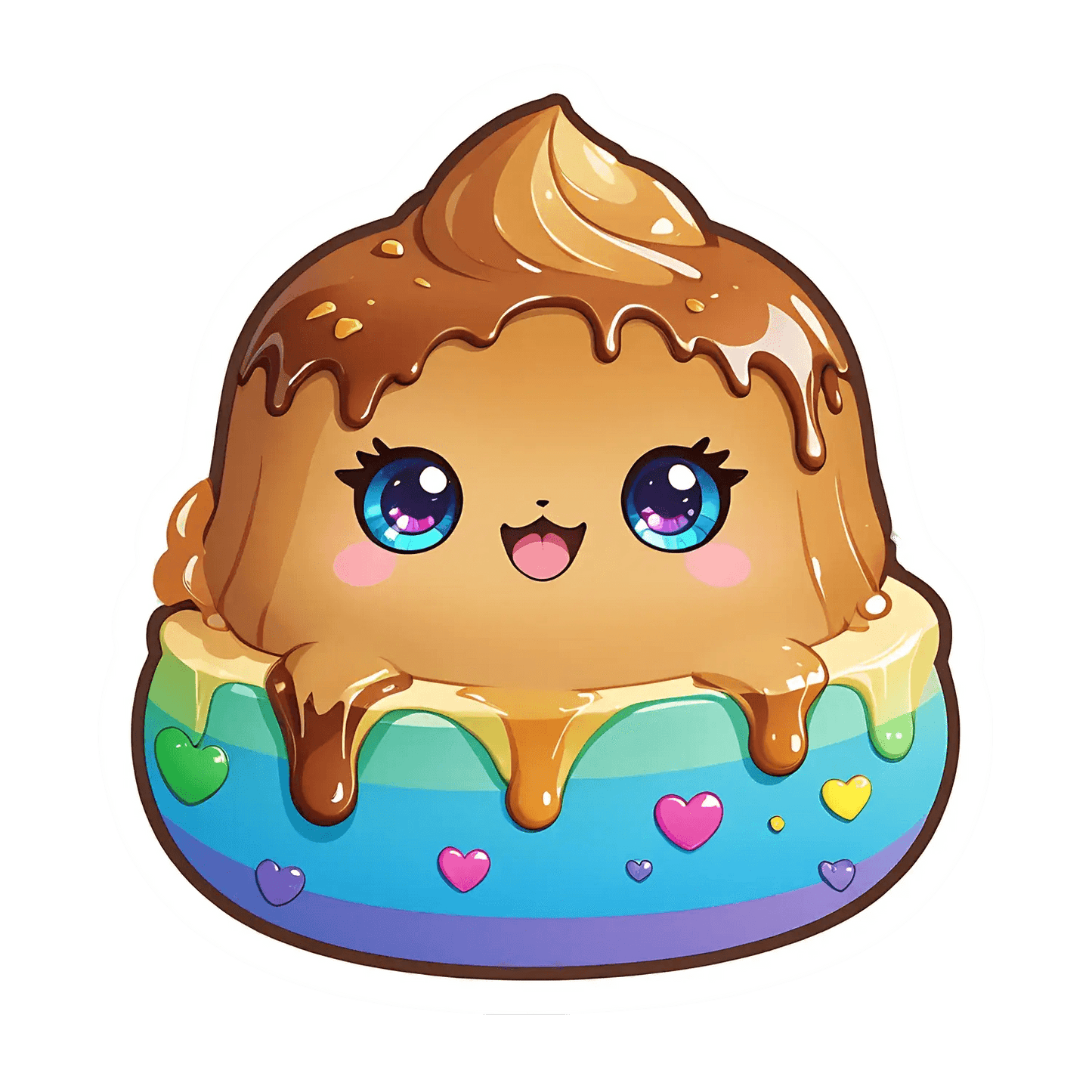 Kawaii Pudding Sticker - Cute Dessert Design - Heat Press Transfer