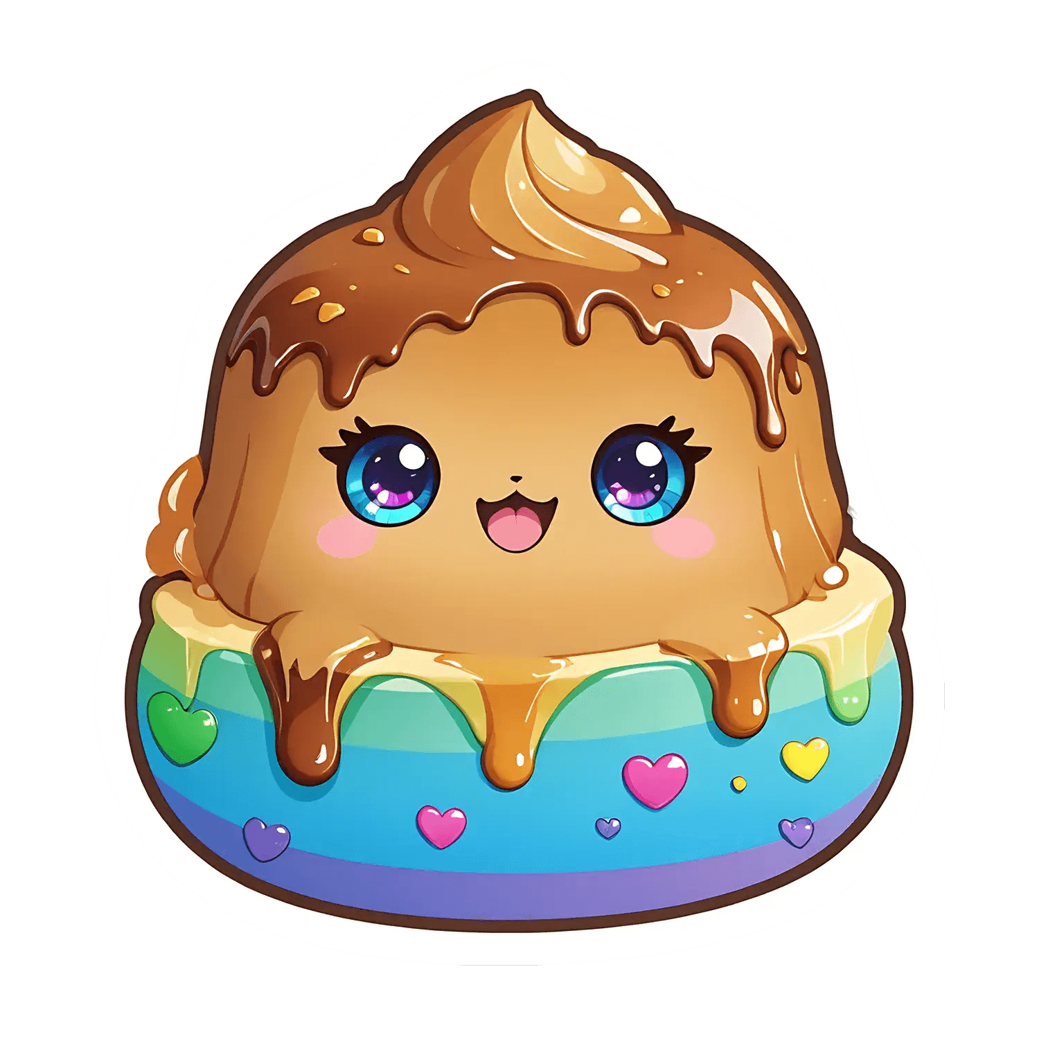 Kawaii Pudding Sticker - Cute Dessert Design - Heat Press Transfer
