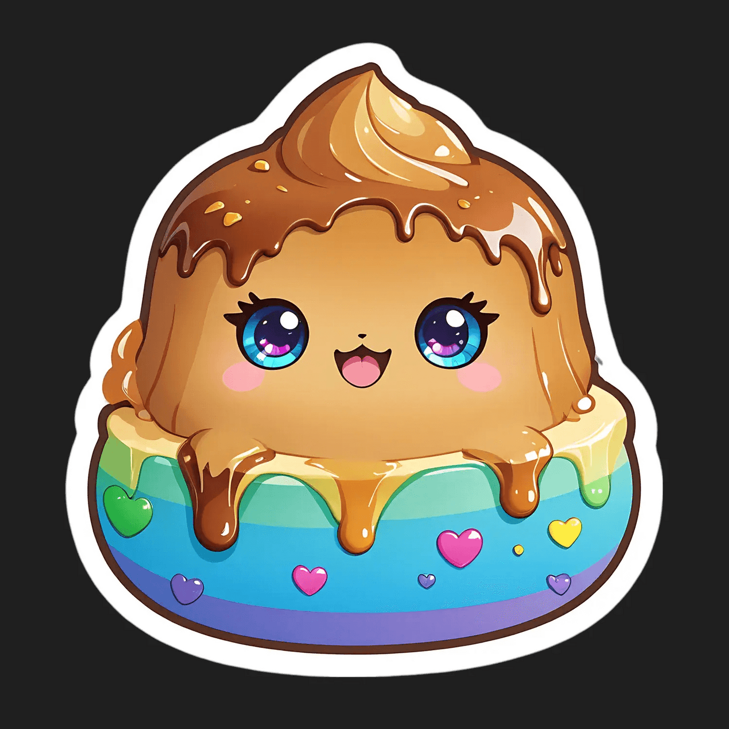 Kawaii Pudding Sticker - Cute Dessert Design - Heat Press Transfer