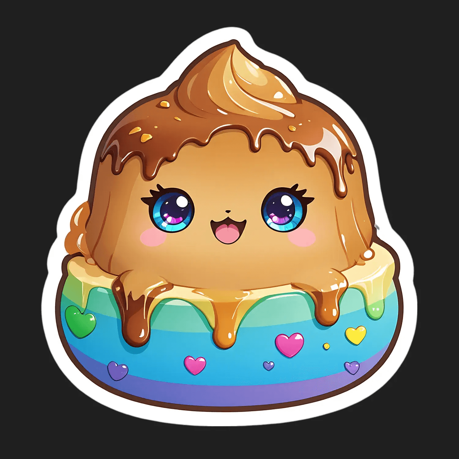 Kawaii Pudding Sticker - Cute Dessert Design - Heat Press Transfer