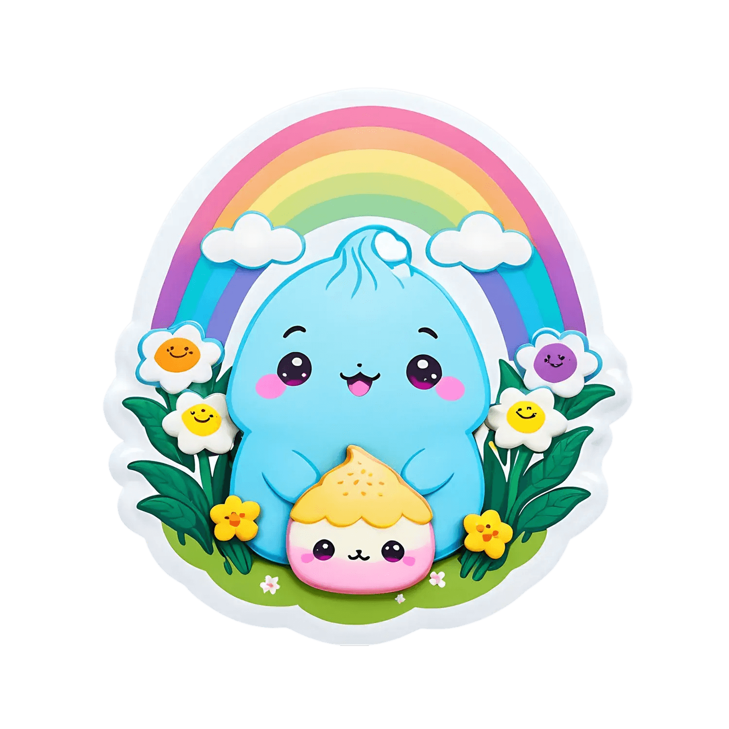 Kawaii Rainbow Cloud - Sticker - Heat Press Transfer