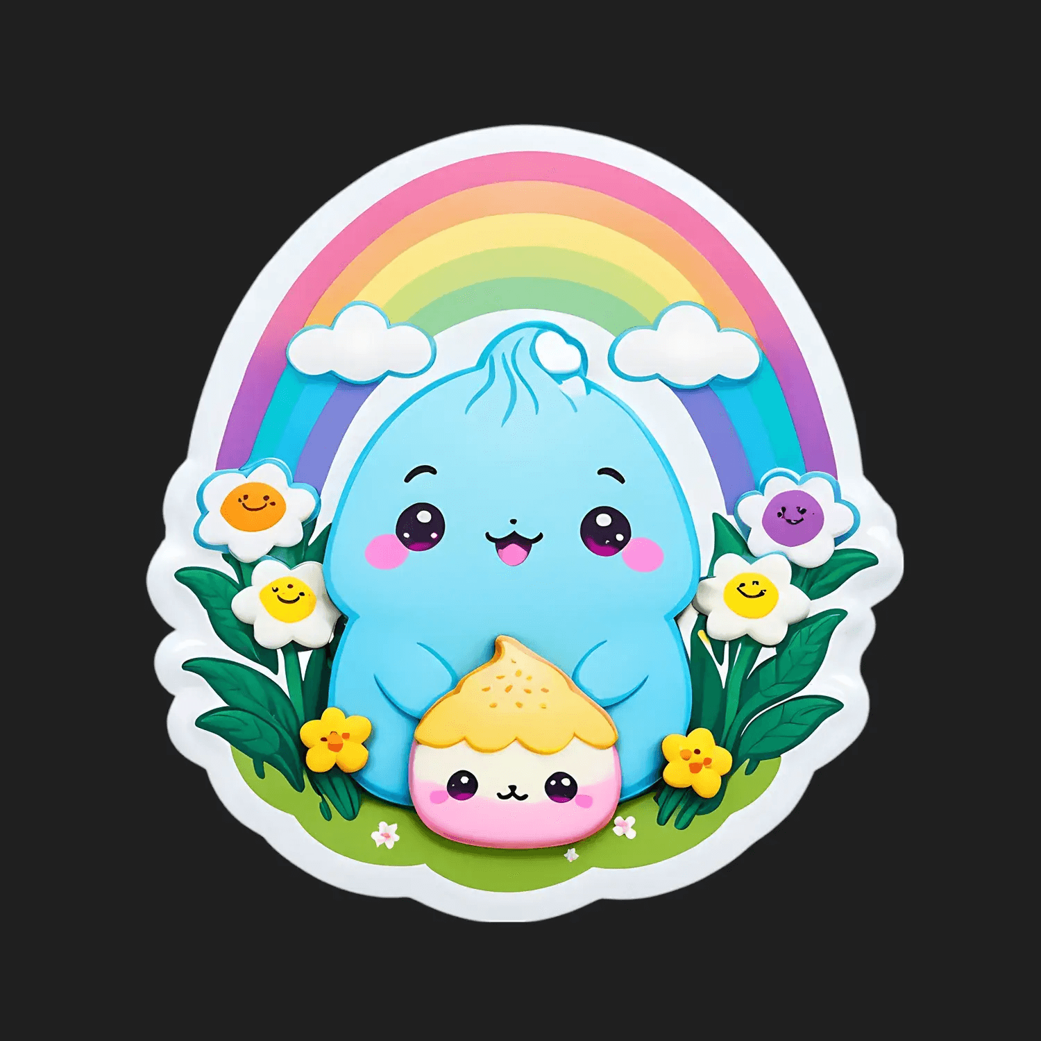 Kawaii Rainbow Cloud - Sticker - Heat Press Transfer