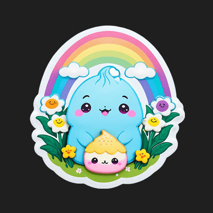 Kawaii Rainbow Cloud - Sticker - Heat Press Transfer