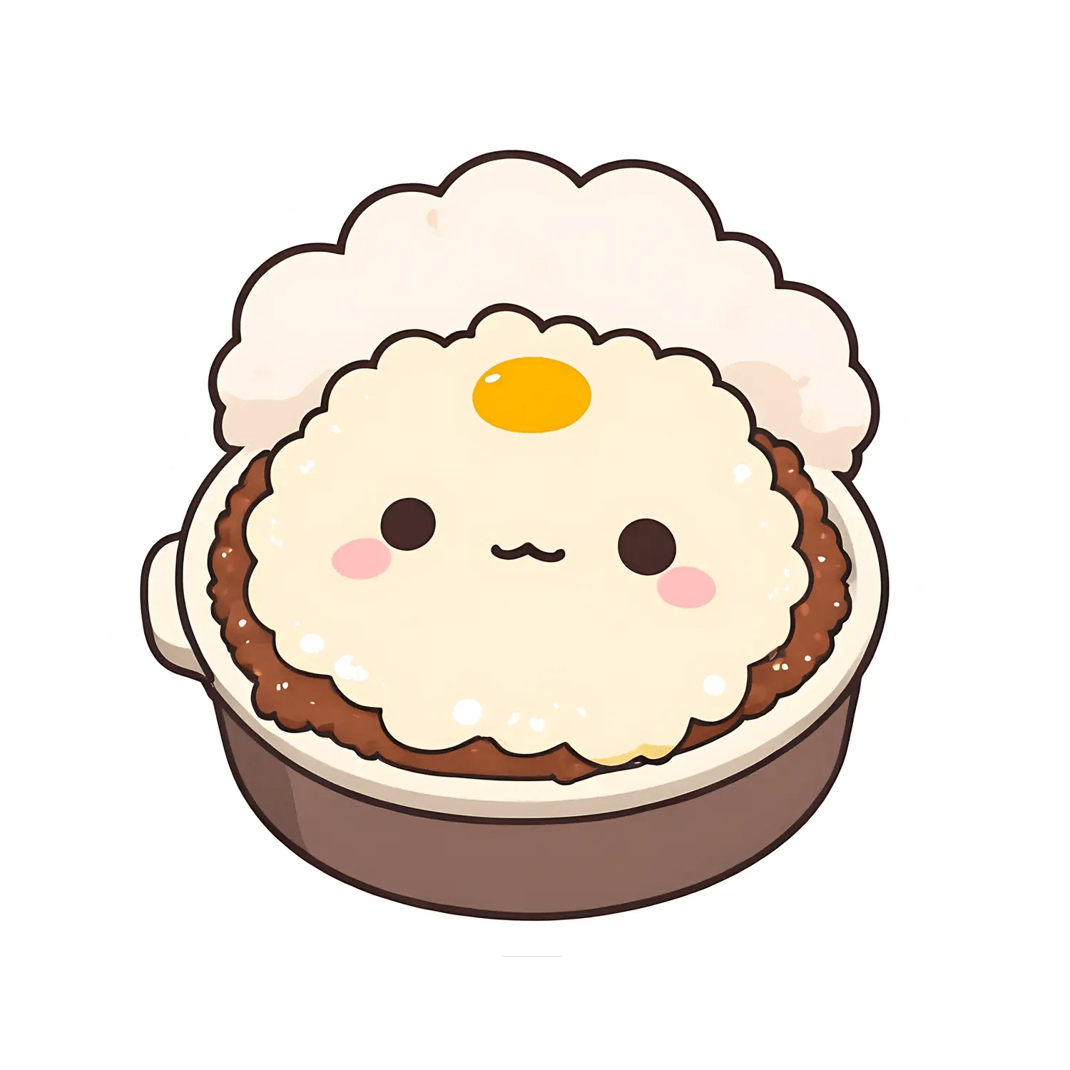 Kawaii Rice Bowl - Sticker - Heat Press Transfer