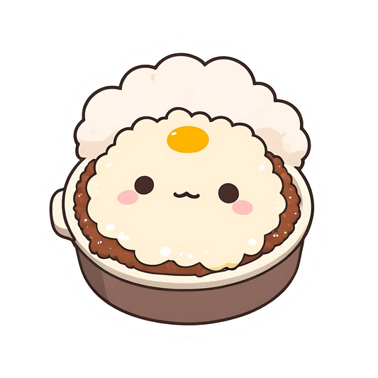 Kawaii Rice Bowl - Sticker - Heat Press Transfer
