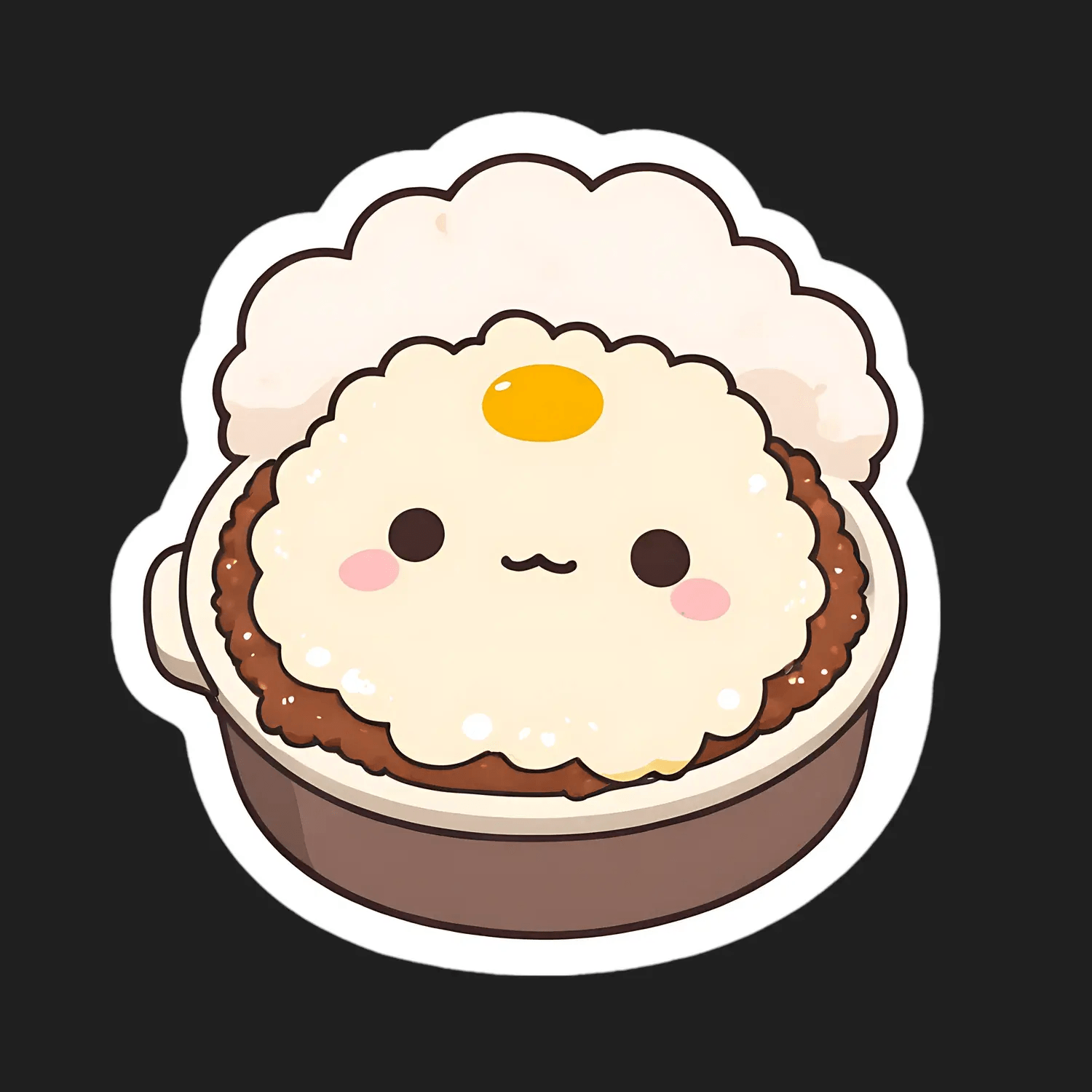 Kawaii Rice Bowl - Sticker - Heat Press Transfer