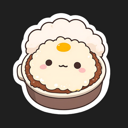 Kawaii Rice Bowl - Sticker - Heat Press Transfer