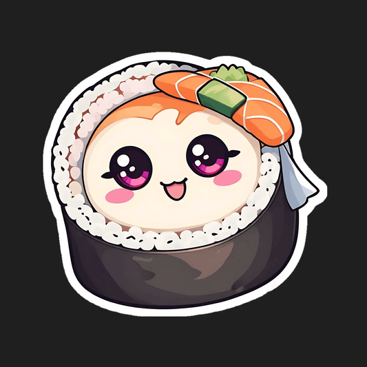 Kawaii Sushi Roll - Cute Sticker - Heat Press Transfer