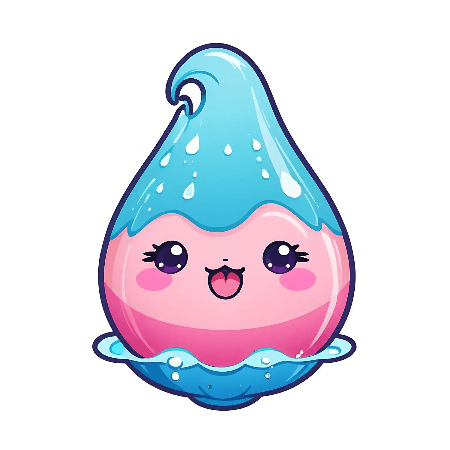 Kawaii Water Drop - Sticker - Heat Press Transfer