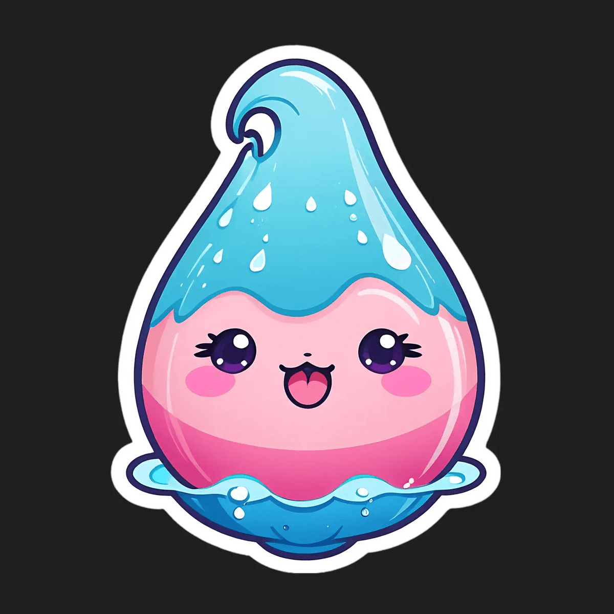 Waterdrops Sticker Design Kawaii Water Drop - Sticker – Heat Press Transfer