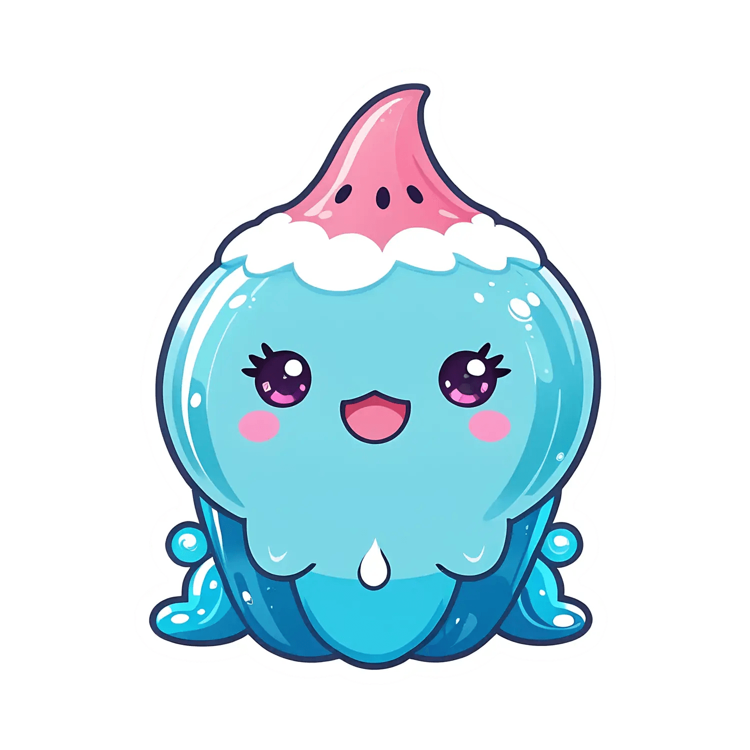 Kawaii Whale - Cute Cartoon Sticker - Heat Press Transfer