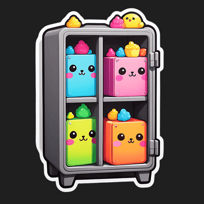 Kawaii Fridge Sticker - Fun & Colorful UV DTF - Heat Press Transfer