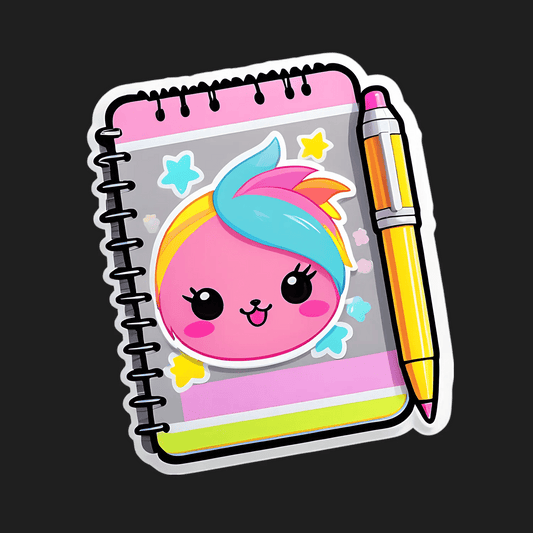 Kawaii Notebook - Cute Sticker - Heat Press Transfer