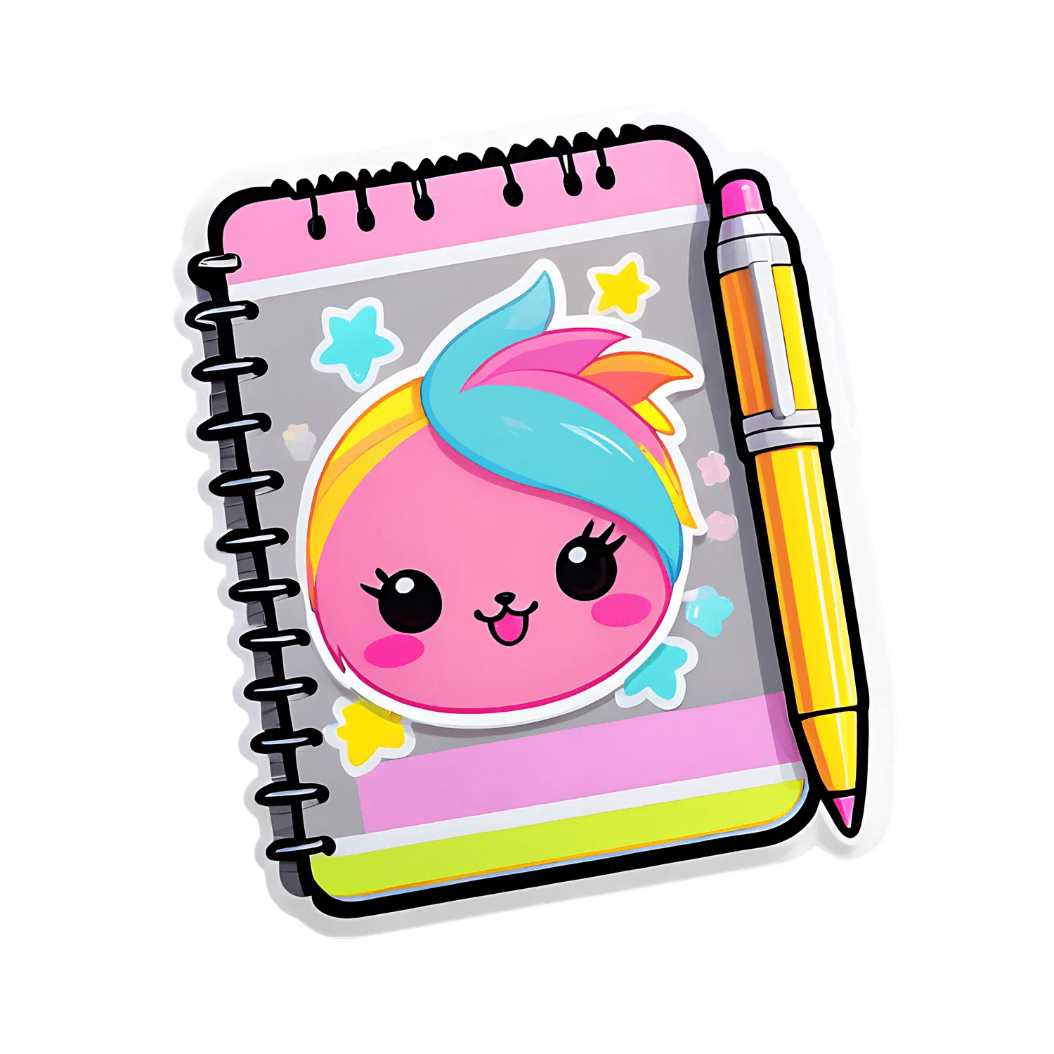 Kawaii Notebook - Cute Sticker - Heat Press Transfer