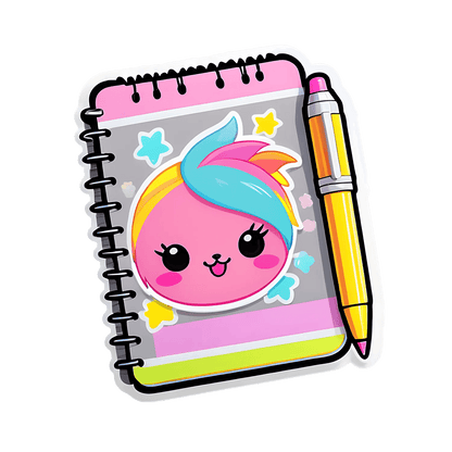 Kawaii Notebook - Cute Sticker - Heat Press Transfer