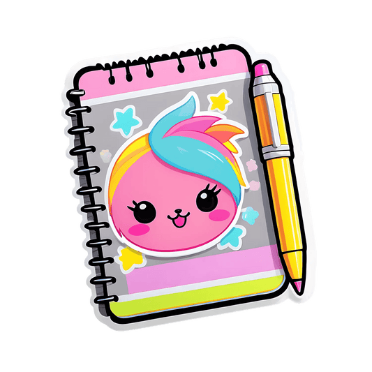Kawaii Notebook - Cute Sticker - Heat Press Transfer