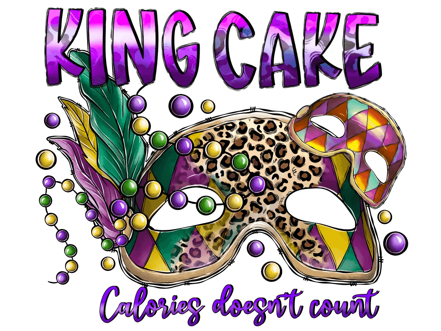 King Cake Fest - DTF Ready to Press - Heat Press Transfer