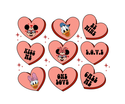Kiss Me Mickey Mouse Valentine's Day Design - DTF Ready To Press - Heat Press Transfer