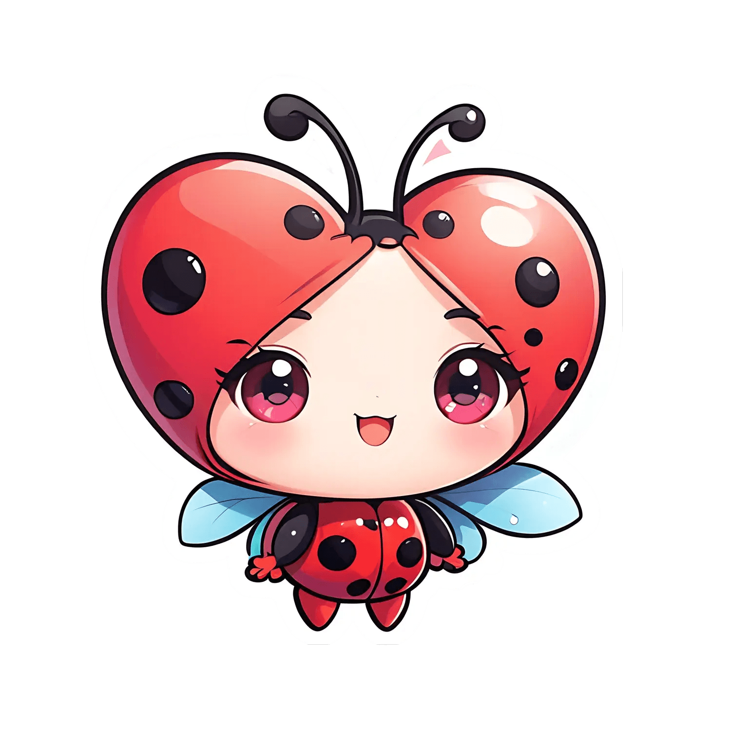 Ladybug Charm Sticker - Cute Adornment - Heat Press Transfer