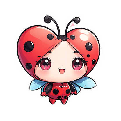 Ladybug Charm Sticker - Cute Adornment - Heat Press Transfer