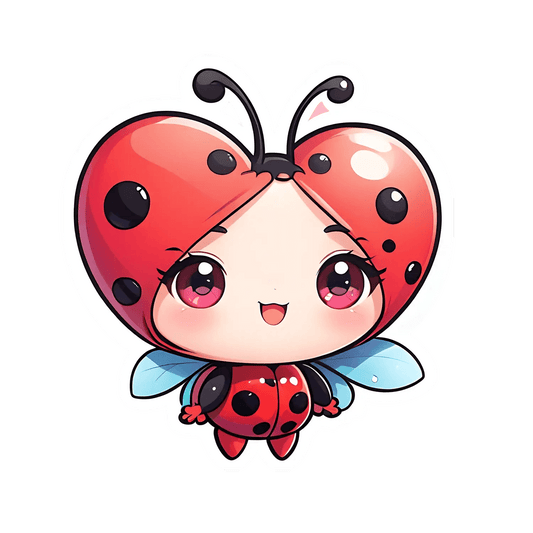 Ladybug Charm Sticker - Cute Adornment - Heat Press Transfer