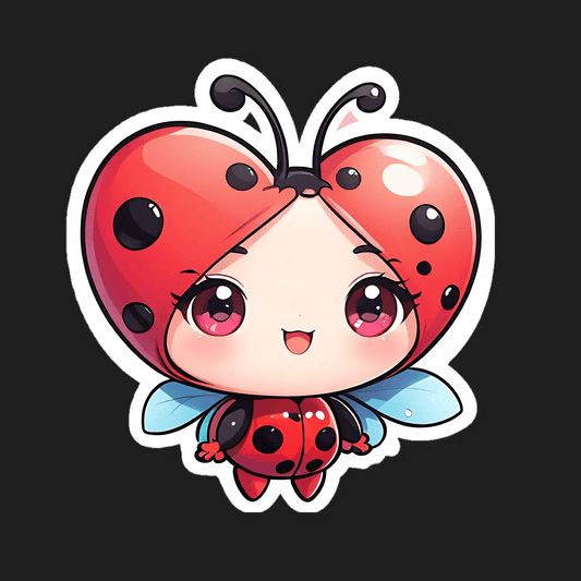 Ladybug Charm Sticker - Cute Adornment - Heat Press Transfer