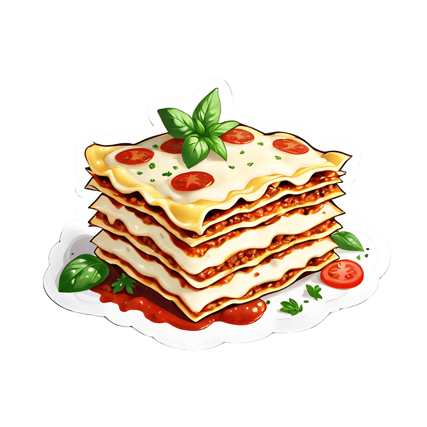 Lasagna Layer Sticker - Flavorful UV Graphic - Heat Press Transfer