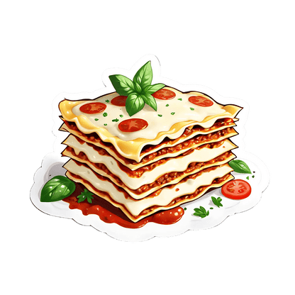 Lasagna Layer Sticker - Flavorful UV Graphic - Heat Press Transfer