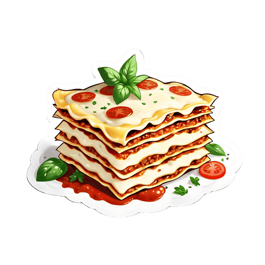 Lasagna Layer Sticker - Flavorful UV Graphic - Heat Press Transfer