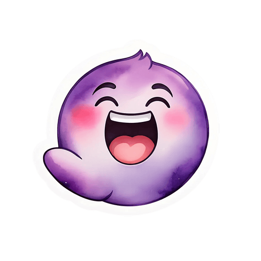 Laughing Emoji Sticker - Durable UV DTF - Heat Press Transfer