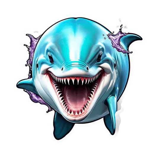 Laughing Shark - Colorful Sticker - Heat Press Transfer