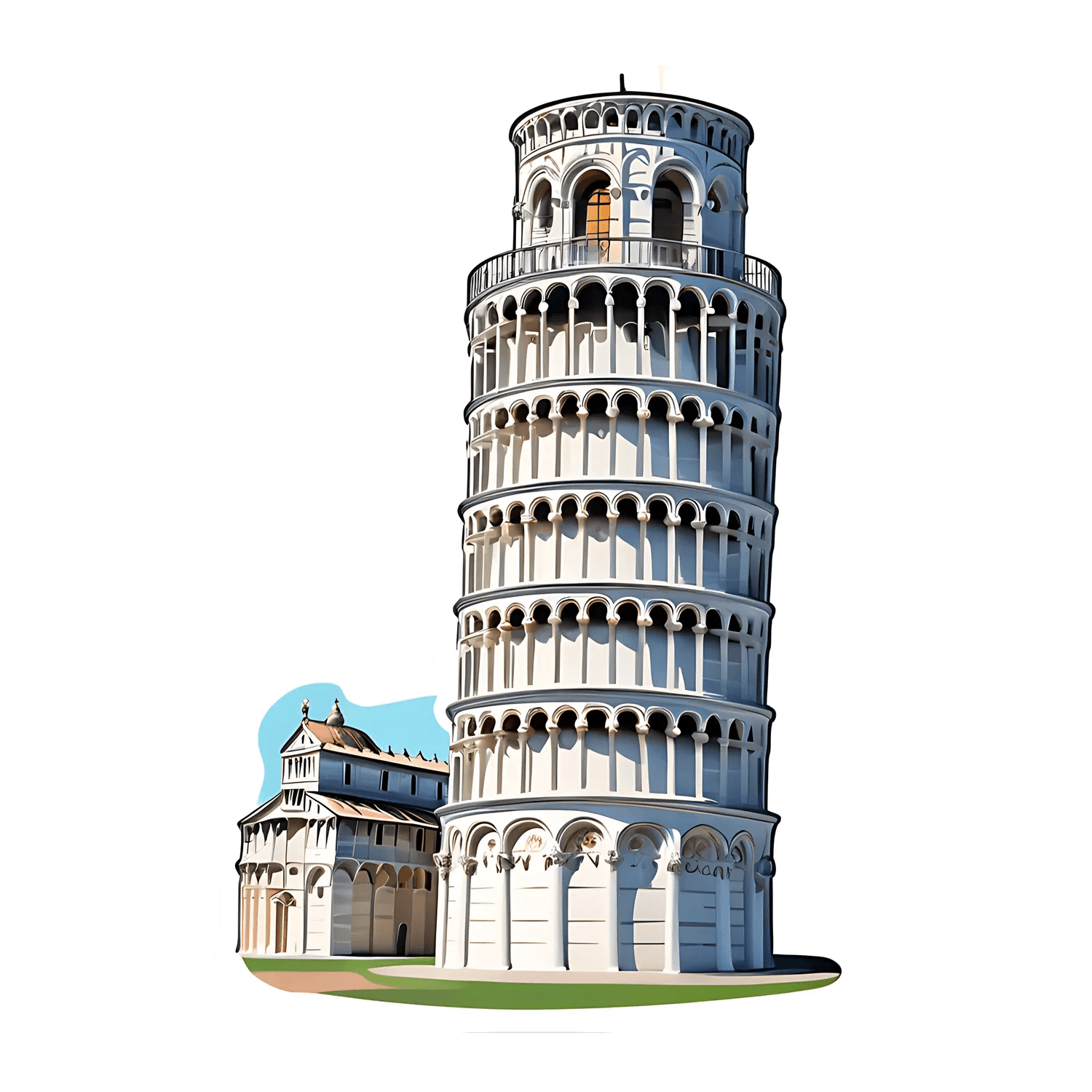 Leaning Tower of Pisa Sticker - UV DTF - Heat Press Transfer
