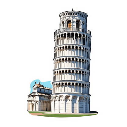 Leaning Tower of Pisa Sticker - UV DTF - Heat Press Transfer