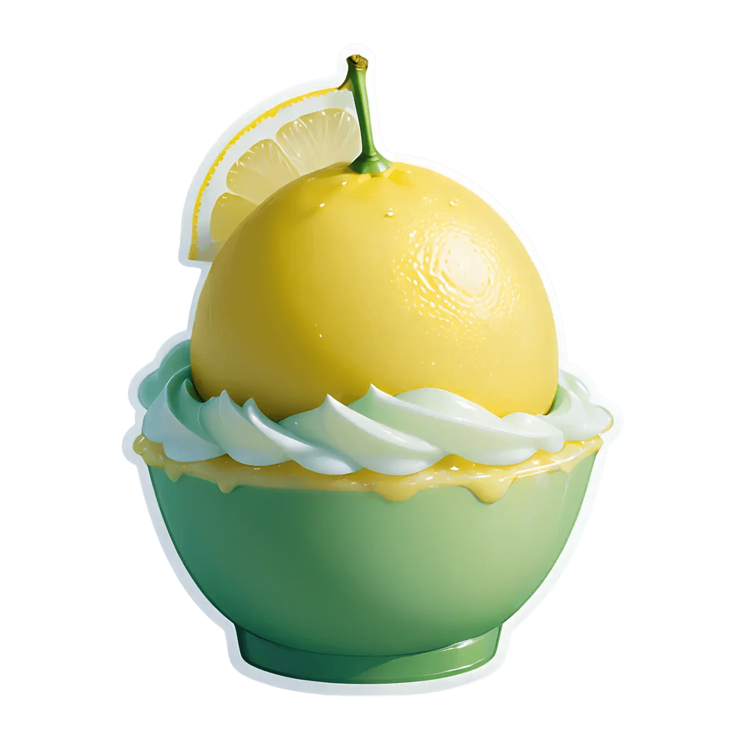 Lemon Dessert Cup - Sticker - Heat Press Transfer