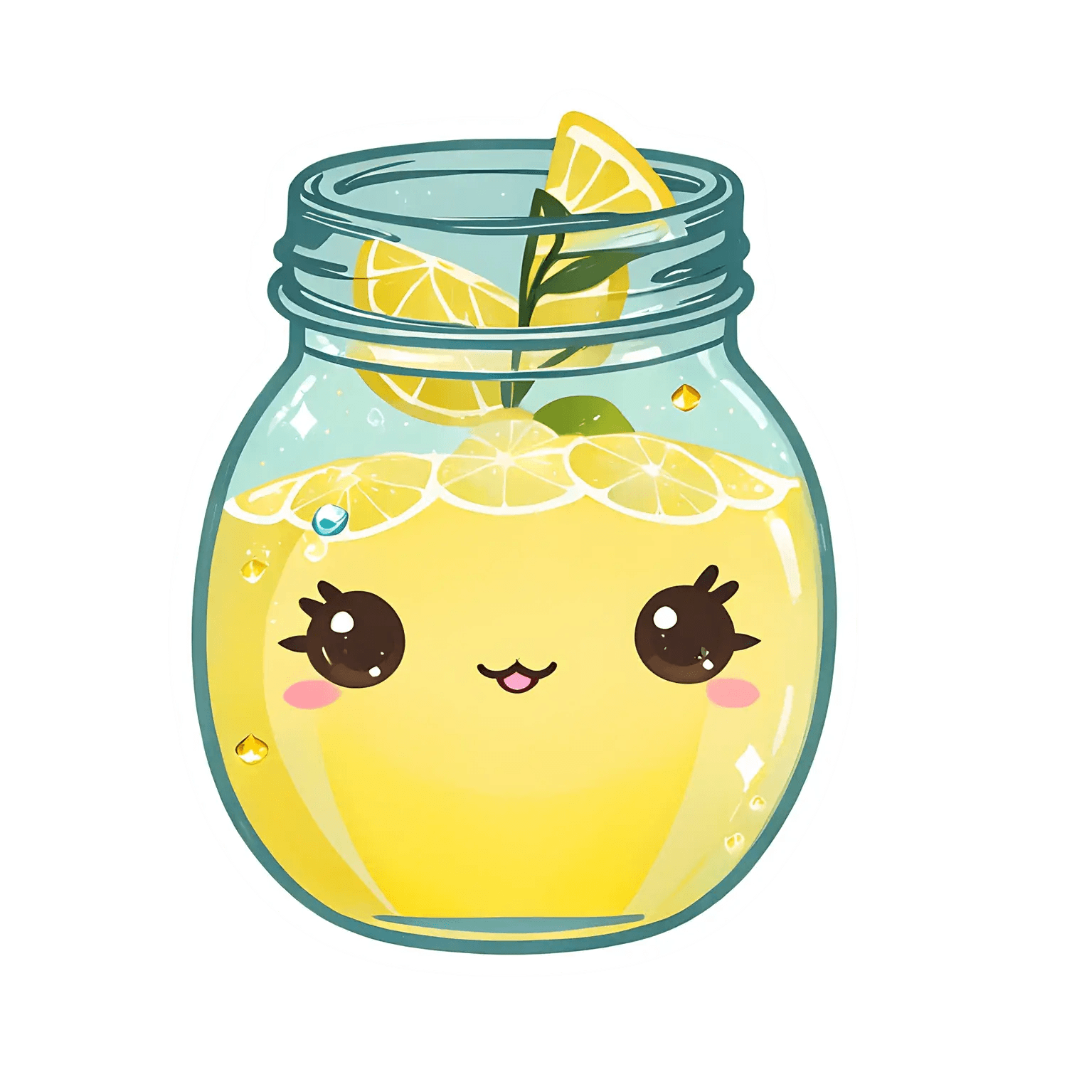 Lemon Drink Jar - UV Sticker - Heat Press Transfer