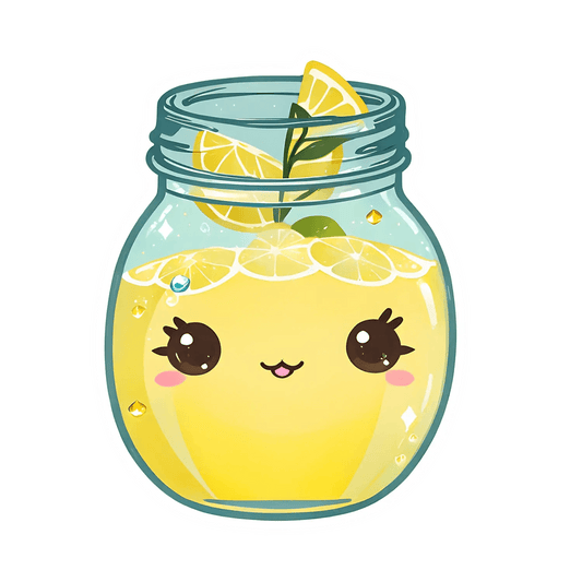 Lemon Drink Jar - UV Sticker - Heat Press Transfer