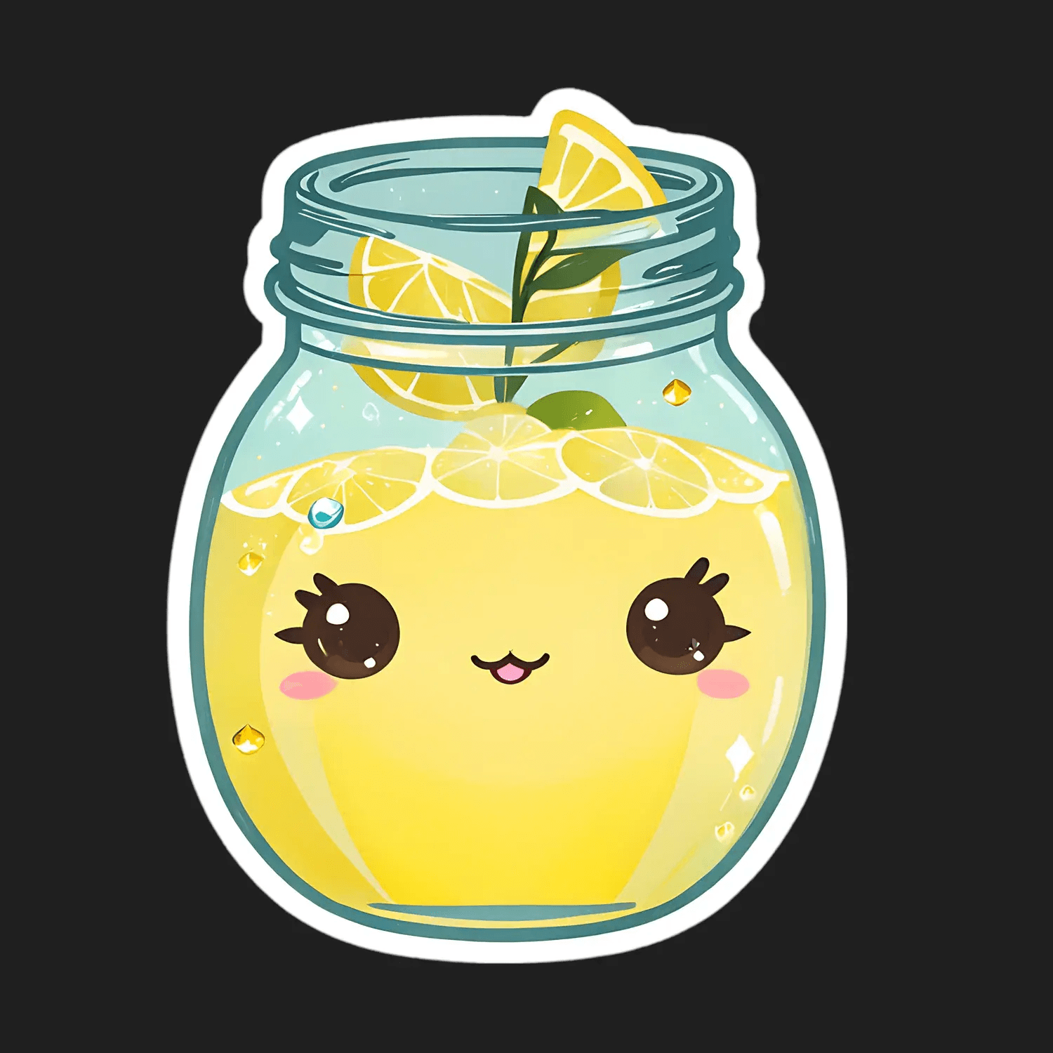 Lemon Drink Jar - UV Sticker - Heat Press Transfer