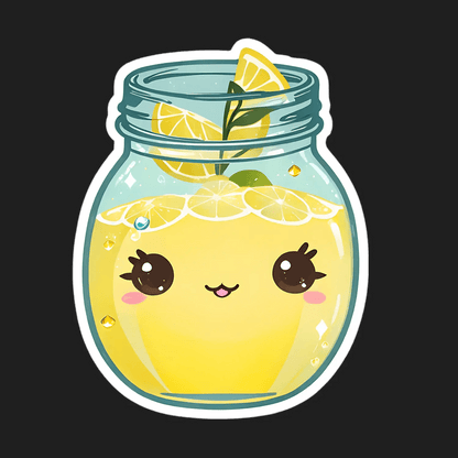Lemon Drink Jar - UV Sticker - Heat Press Transfer