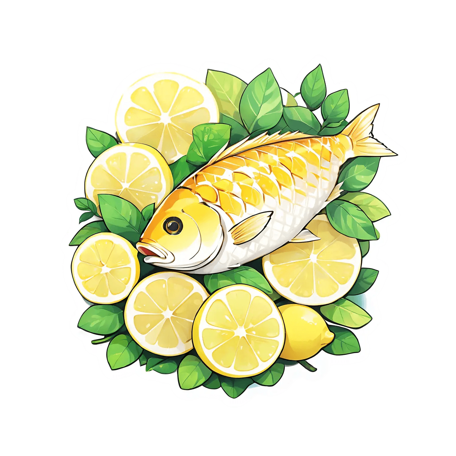 Lemon Fish Vinyl Sticker - Heat Press Transfer