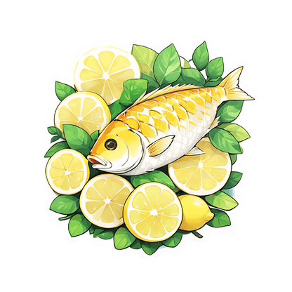 Lemon Fish Vinyl Sticker - Heat Press Transfer